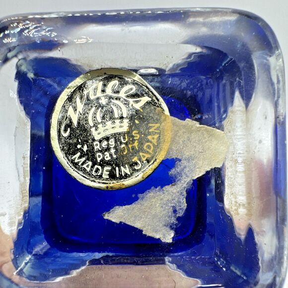 Vintage Walls flower MCM Cobalt Blue 4 Finger Swung Stretch Glass Vase 9.5” Tall - Picture 7 of 7